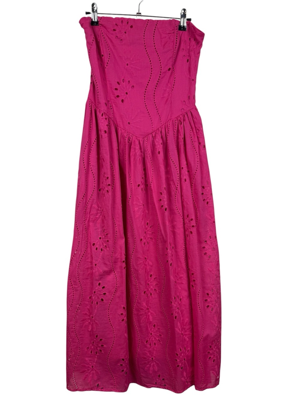 Band of the Free Fuchsia Strapless eyelet midi Dress S
